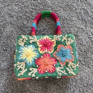 Colorful Floral Embroidered Handbag